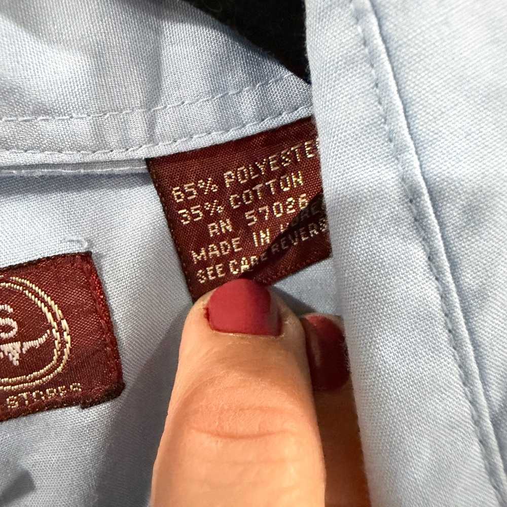 Sheplers Light Blue Short-Sleeve Western Shirt Sz 16 - Picture 4 of 5